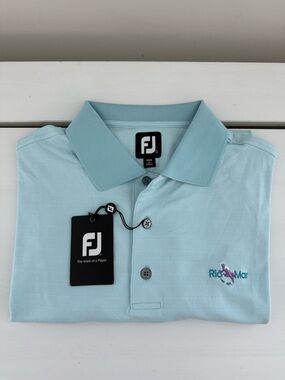 FootJoy FJ Golf Polo Shirt Large Blue Rio Mar NWT Performance